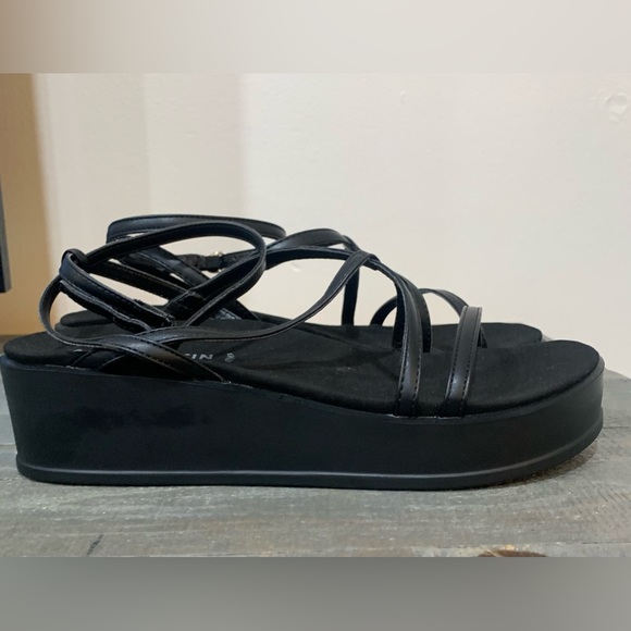Anne Klein Sandals Womens 10M iFlex Black Platform/Flatform Strappy Casual - Picture 7 of 8